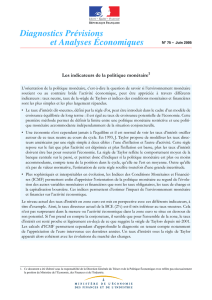 Les indicateurs de la politique monétaire