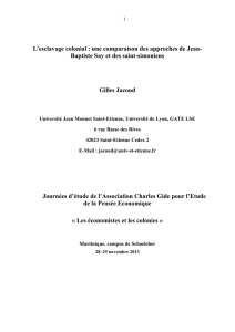 L`esclavage colonial : une comparaison des approches de Jean