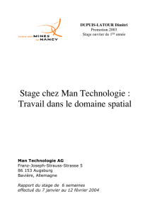 Stage chez Man Technologie : Travail dans le domaine spatial