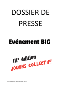 Dossier de presse « Evénement BIG 2014