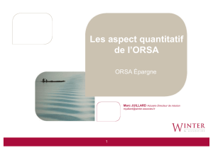 Les aspects quantitatifs de l`ORSA