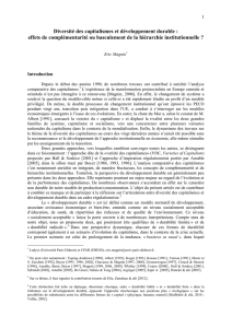 Diversité des capitalismes et développement durable : effets de
