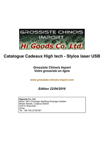 Catalogue Cadeaux High tech - Stylos laser USB