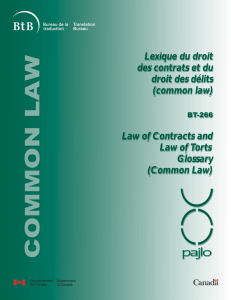 Lexique du droit des contrats et du droit des délits (common law)