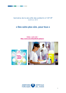 la semaine de la sécurité des patients à l`AP-HP