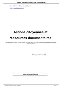 Actions citoyennes et ressources documentaires