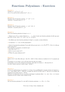 Fonctions Polynômes : Exercices