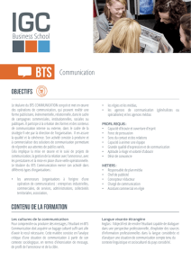 BTS Communication Objectifs CONTENU DE LA FORMATION