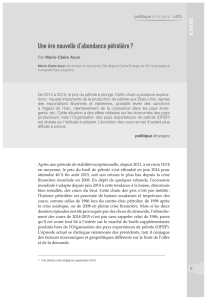 Une ère nouvelle d`abondance pétrolière