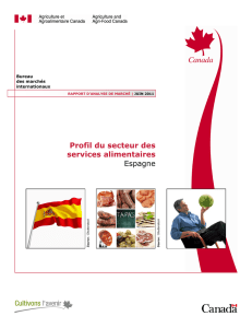 Profil du secteur des services alimentaires Espagne