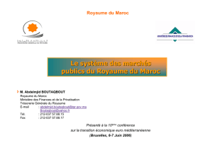 Le système des marchés publics du Royaume du Maroc