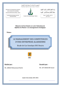 le management des competences d`une entreprise algerienne