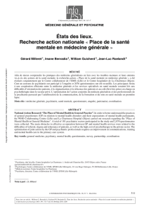 Place de la santé mentale en médecine générale