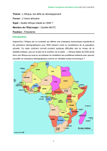 Union africaine – Afrique idéale en 2050 (Camille Mutz)