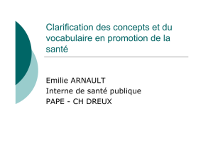 Clarification des concepts et du vocabulaire en promotion de la santé