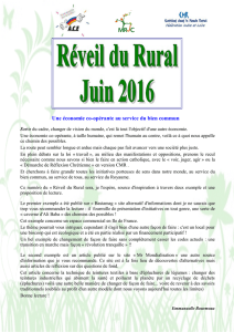 Réveil du Rural juin 2016 - Chrétiens dans le Monde Rural
