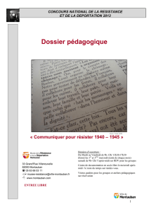 Dossier pédagogique « Communiquer pour résister 1940
