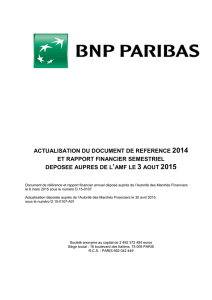 T2 2015 – Deuxième actualisation du Document de référence 2014