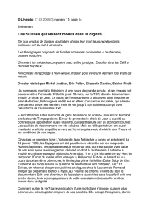 Ces Suisses qui veulent mourir dans la dignité