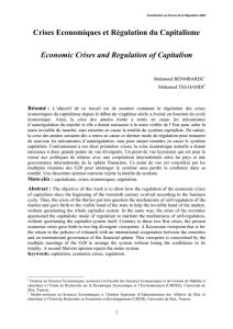 Crises économiques et régulation du capitalisme.