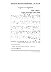 secteur bancaire et financement de la croissance au maroc driss