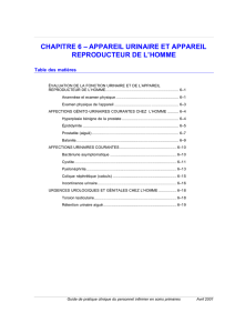 chapitre 6 – appareil urinaire et appareil reproducteur de l`homme