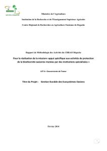 Rapport méthodologie - Ministère des Affaires Locales et de l