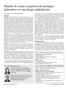 Modèle de soins et pattern de pratique infirmière en oncologie