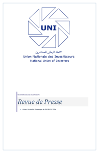 Revue de Presse - L`Union nationale des investisseurs