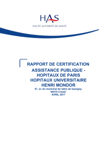 Rapport de certification - Henri Mondor