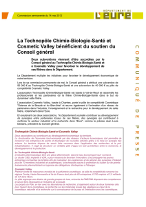 La Technopôle Chimie-Biologie-Santé et Cosmetic Valley