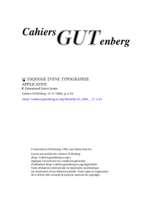 Esquisse d`une typographie applicative - Cahiers GUTenberg
