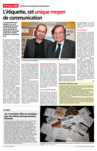 L`étiquette, cet unique moyen de communication - FMA