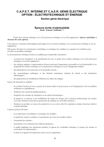 C.A.P.E.T. INTERNE ET C.A.E.R. GÉNIE ÉLECTRIQUE OPTION