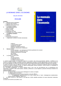 la monnaie dans l`economie resume