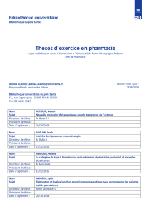Thèses d`exercice en pharmacie - University of Reims Champagne