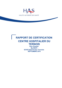 centre hospitalier du ternois rapport de certification