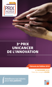 3e PRIX UNICANCER DE L`INNOVATION