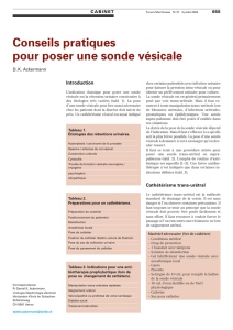 Conseils pratiques pour poser une sonde vésicale