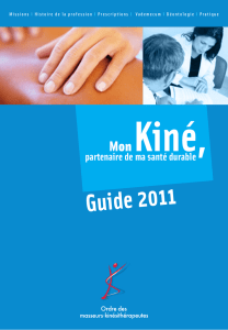 Guide 2011 - Publications de l`Ordre des Masseurs Kinésithérapeutes