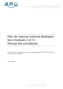 Plan de mesures national Réadapta- tion (modules 2 et 3)