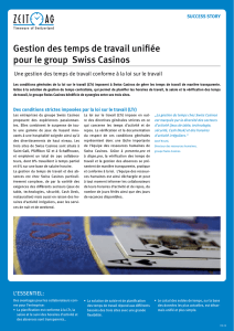Gestion des temps de travail unifiée pour le group Swiss Casinos