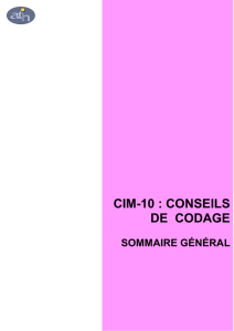 CIM-10 : CONSEILS DE CODAGE - Le Département d`information