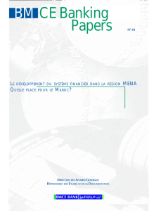 N°1 Mars 2005: LE DÉVELOPPEMENT DU SYSTÈME FINANCIER