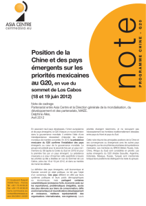 Position de la Chine et des pays émergents sur les