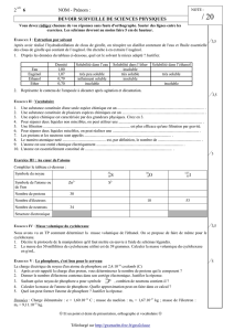 DS 1 - Seconde - Physique - Chimie