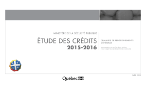 Étude des crédits 2015-2016 - Assemblée nationale du Québec