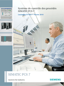 Système de contrôle des procédés SIMATIC PCS 7