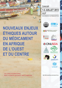 Dakar 1-2 JUILLET 2013 aUF - Nouveaux enjeux éthiques du
