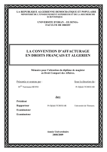 la convention d`affacturage en droits français et algerien